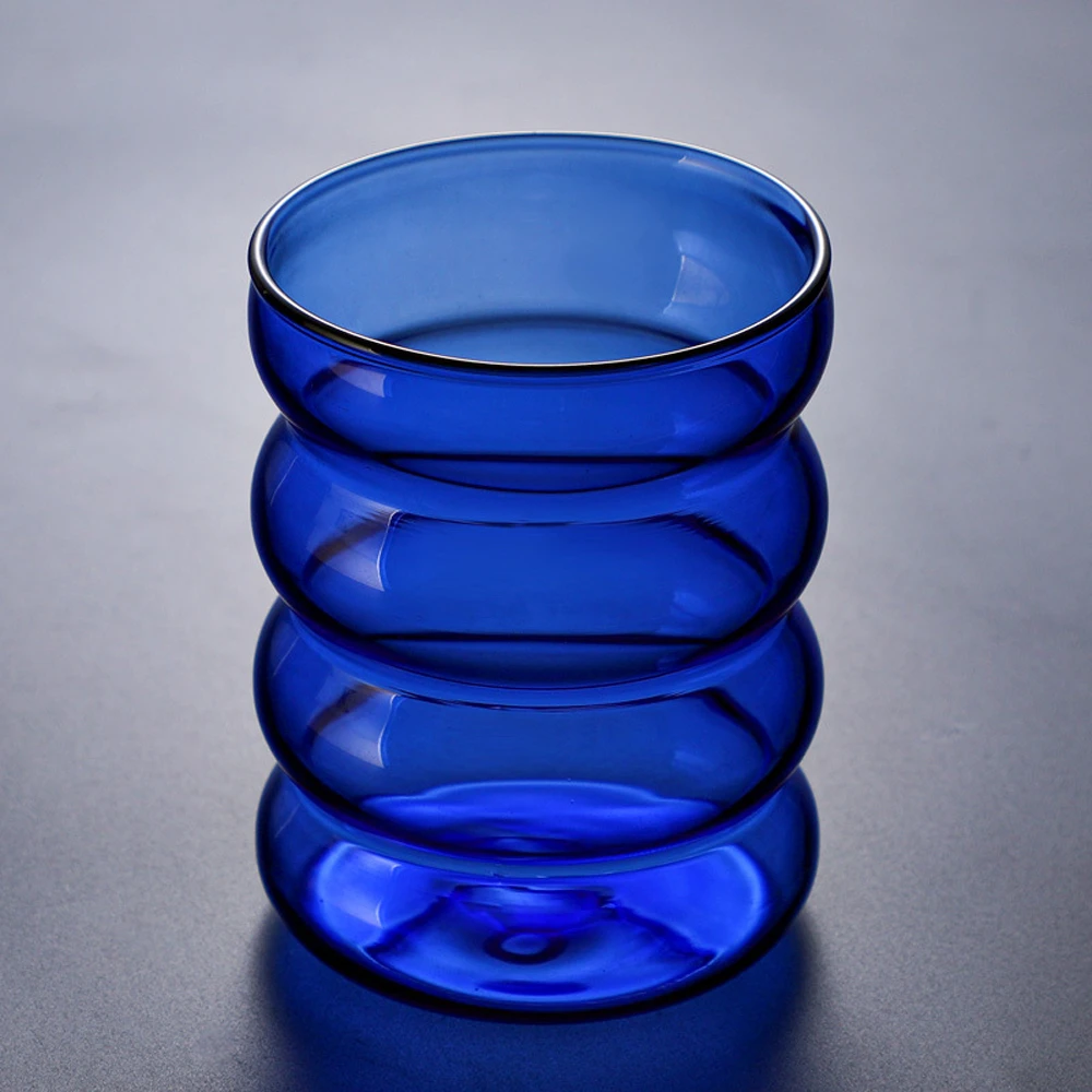 300ml Wave Shape Glass Cup Water Bottle Heat-resistant Beer Drinkware Tea Mug Coffee Juice Milk Tea Home Kitchen Supply glass cup glass mug coffee glass cup heat resistant coffee glass cup glass coffee mug glass tea cup glass tumbler glass whiskey cup glass straw cup