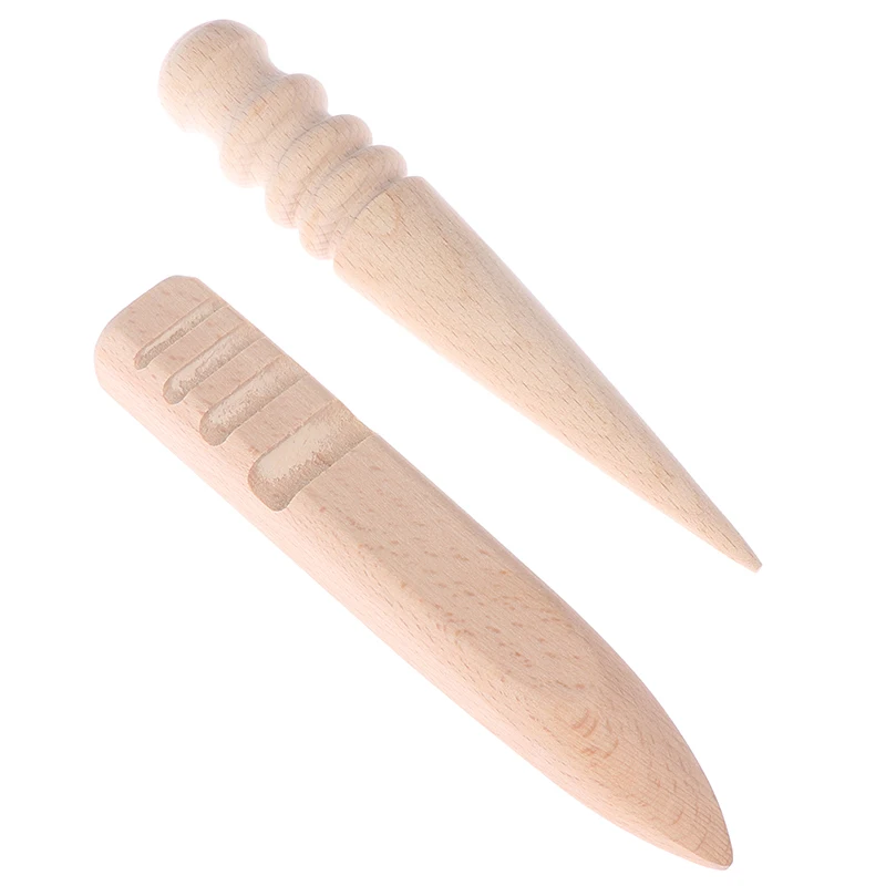 Handmade Burnishing Wood Rod Leather Craft Edges Slicker Round Wood Leathercraft Tool