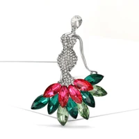 Sparkling Rhinestone Mermaid Brooches for Women Unisex Glamour Pins 4-color Available Casual Party Accessories Gifts 3