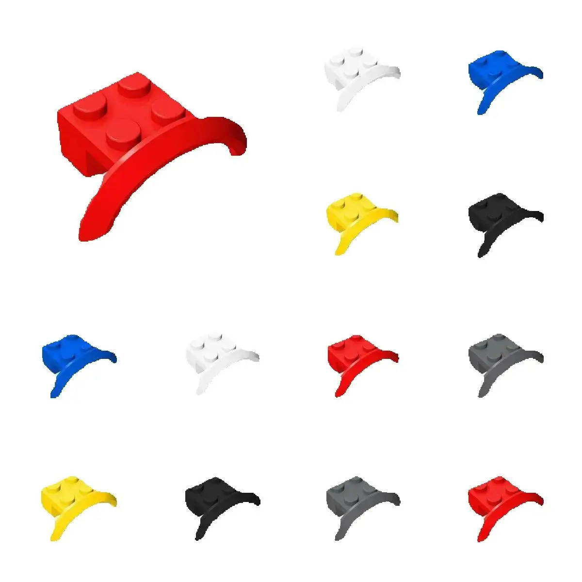 50 Stück Kotflügel 98282 4x2 1/2x1 Baustein-Set Bogenförmige Fahrzeugbausteine Partikel-Puzzle Ideenspielzeug Geschenke für Kinder