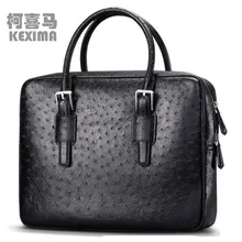 

KEXIMA Cestbeau South Africa imported ostrich leather hand bag genuine ostrich leather with natural texture men bag business