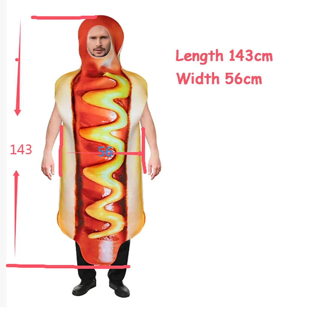 sausage party fancy dress Unisex Boys Girls Food Sausage Hot Dog Costume for Child Kids Halloween  Clothing