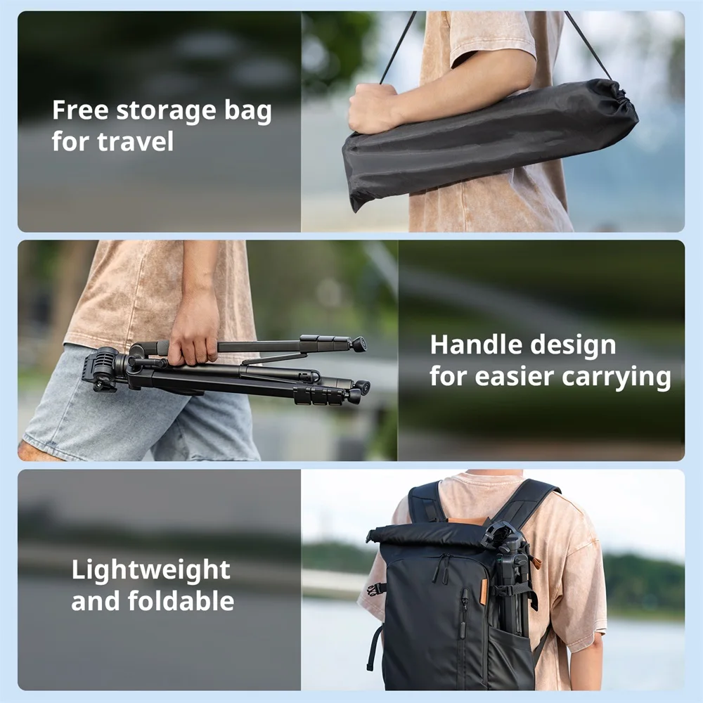 Versatile Lightweight Tripod Adjustable Portable Foldable Tripod for Camera W Sm