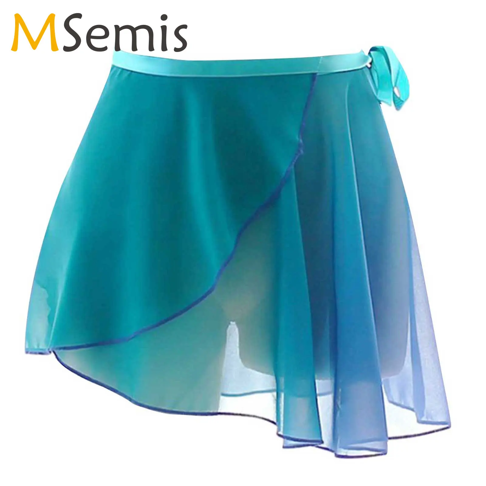 

Women Chiffon Lace-up Wrap Skirts Latin Ballet Lyrical Dancewear Summer Females Miniskirts Casual Clothes for Dance Training