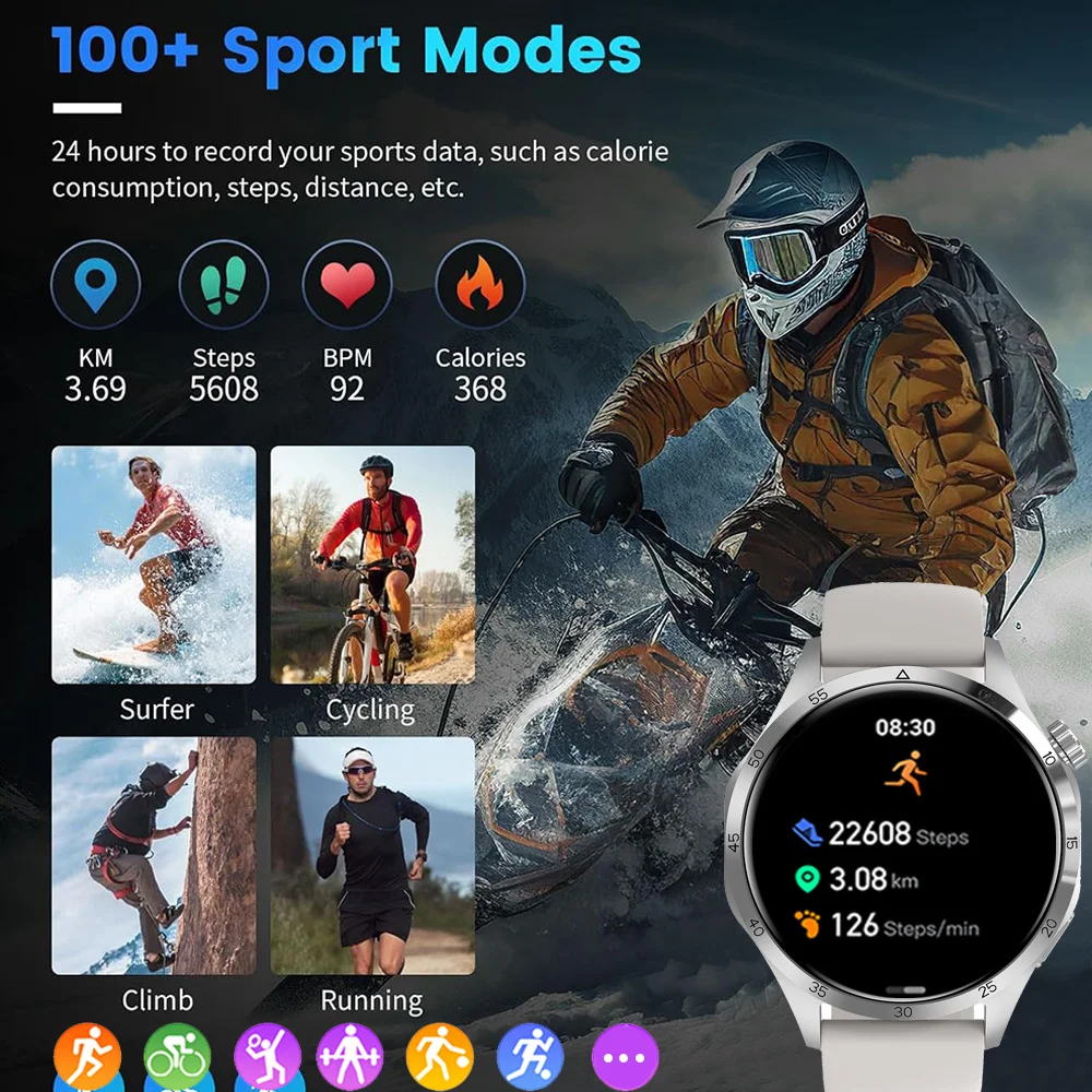 For HUAWEI GT4 PRO Smartwatch Men Outdoor Sports Wireless Charging HD call 1.52 inch Health Tracking Waterproof Smartwatch 2025 3