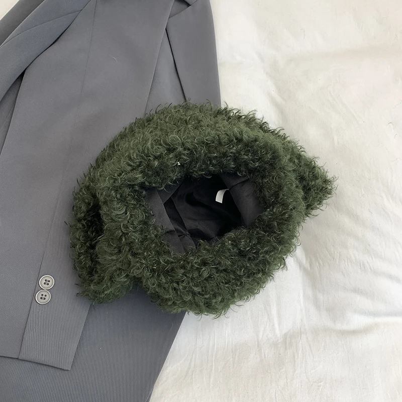 Frauen Weiche Plüsch Handtasche Neue Winter Einkaufstasche Taschen Weibliche Lamm Woolen Unterarm Tasche Große Kapazität Pelzigen Flauschigen Schulter Tasche – Detail 16