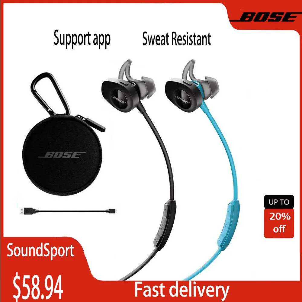 Odysseus ligevægt Diktat Original Bose SoundSport Wireless In-ear Headphones Bluetooth Earphones  Sports Earbuds Headphones Sweatproof Headset Support App - AliExpress