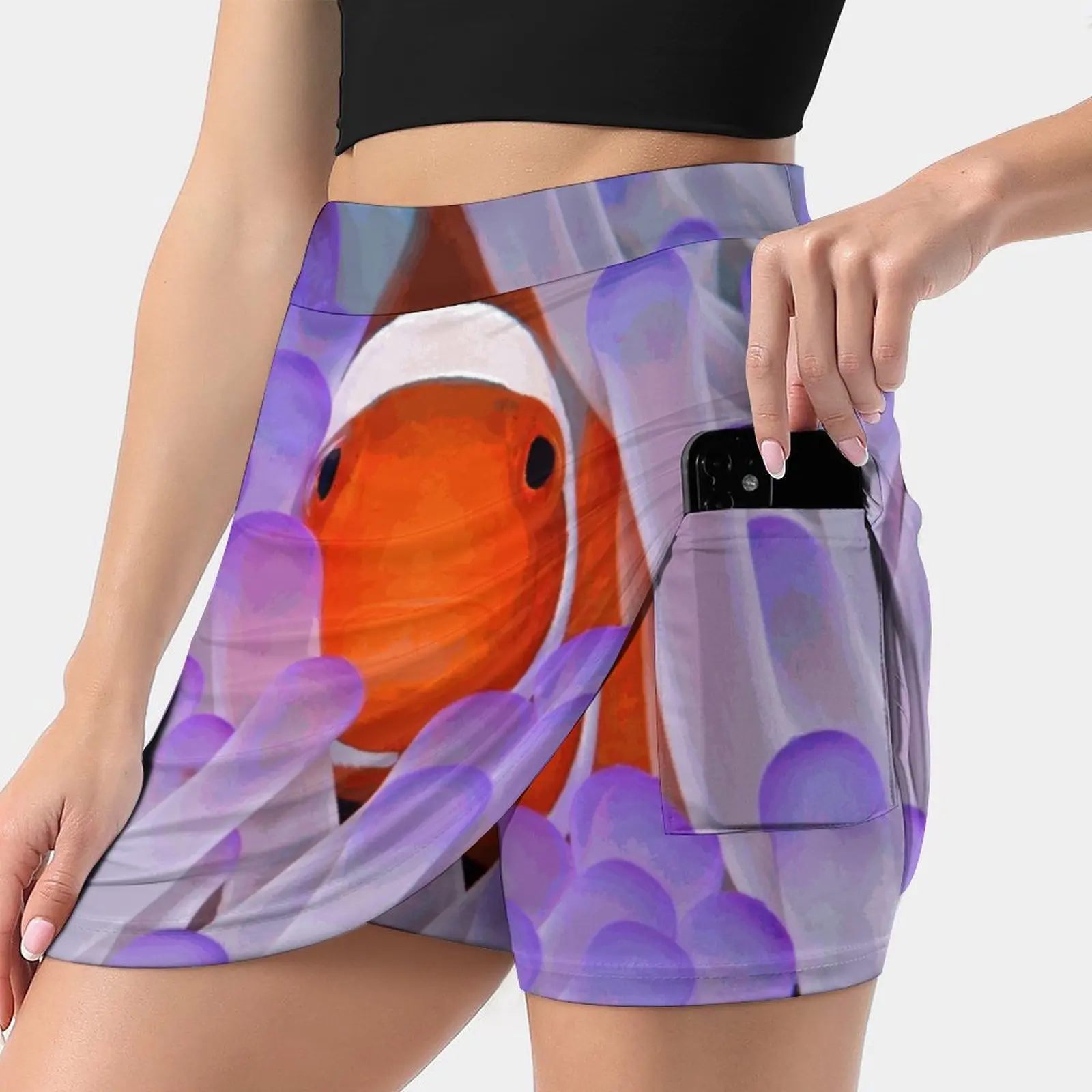 

Hideaway Korean Fashion Skirt Summer Skirts For Women Light Proof Trouser Skirt Nemo Anemone Fish Borneo Underwater Wildlife