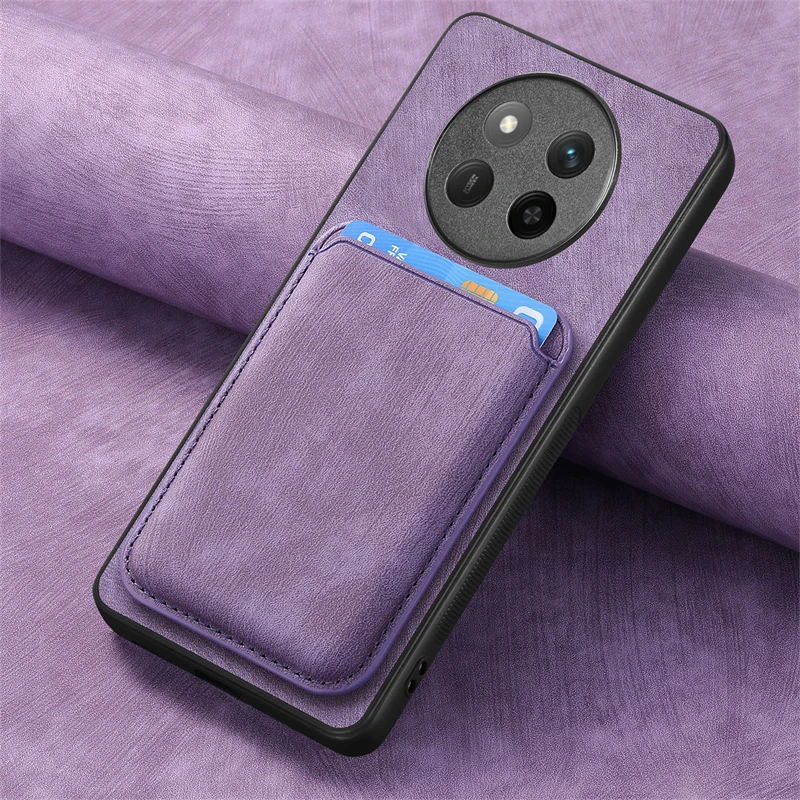 Luxury Leather Magnetic Wallet Case with Detachable Card Slot Cover