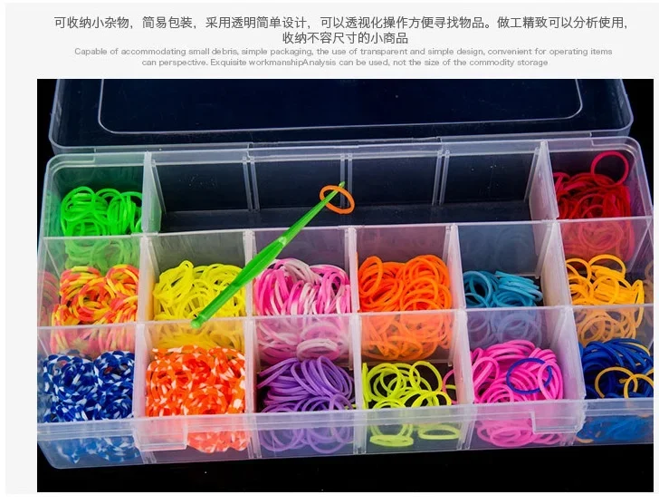 New 18 Slots Cells Colorful Portable Jewelry Tool Storage Box Container Ring Electronic Parts Screw Beads Organizer Plastic Case