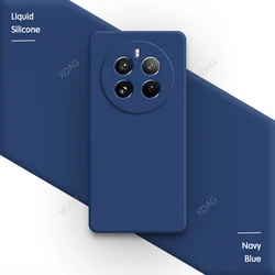 Minimalist Silicone Phone Case - Soft Straight Edge Back Cover for Realme P1 Pro (Navy Blue)