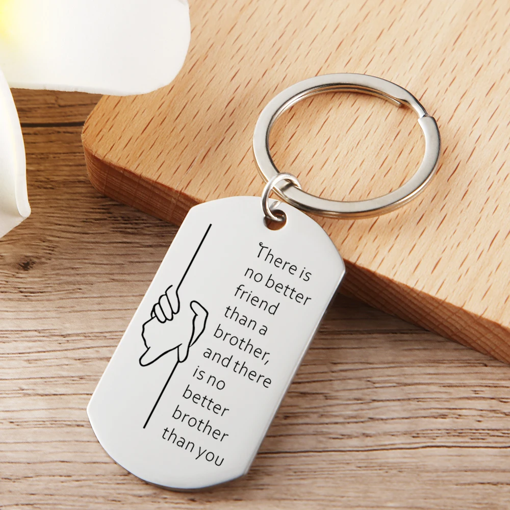 Custom Keychain for Adult Teen Brother in Law Birthday Gift for Big Older Brothers BBF Family Gift Keyring Brother Keychain Gift