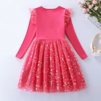Robe d'automne en maille de licorne brodée en coton pour filles, nouvelle collection 4