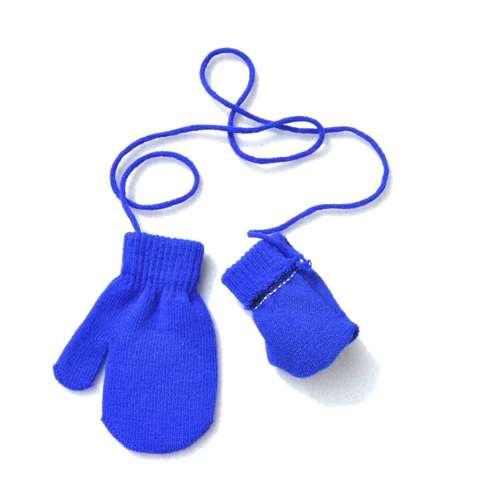 Winter Baby Gloves Warm Mittens Children Full Finger Gloves for 1-3Y Kids Hanging Neck Winter Gloves Newborn Baby Accessories 4
