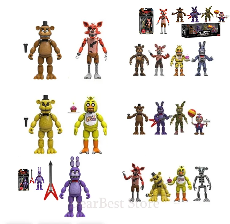 Фигурки героев мультфильма FNAF 5 Fazbear игрушка-модель медведя из безопасной бричи в