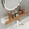Bathroom Storage Shelves，Wooden bathroom Rack Wall-Mounted Punch-Free, Seasoning Board shower Storage Rack，bath shelf organizer 1