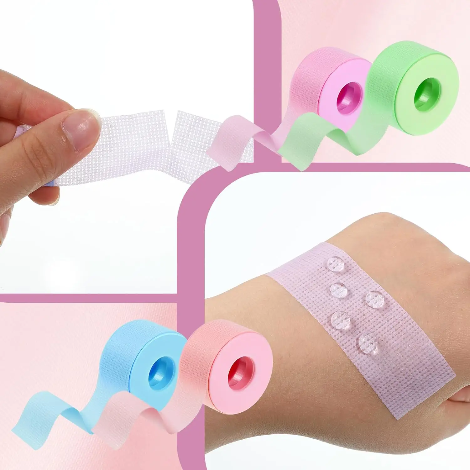 4 Rolls Hypoallergenic Lash Tape - Breathable Micro-Pore Strips for Pain-Free Extension Removal (Salon & Home Use)