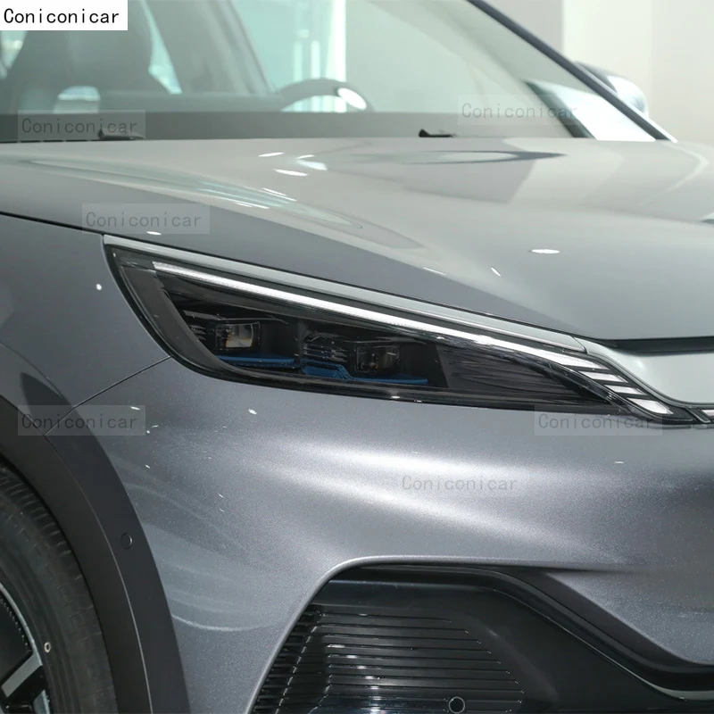 For BYD ATTO 3 EV Electric 2022 2023 DMI Car Headlight Protection Tint Film Smoke Black TPU Protective Light Sticker Accessories