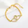 97909-851816.jpeg Bracelets de Couple en forme de cœur d'amour pour femmes et hommes, couleur argent, Double couche, chaîne assortie, bijoux cadeau pour amoureux, 1 pièces
