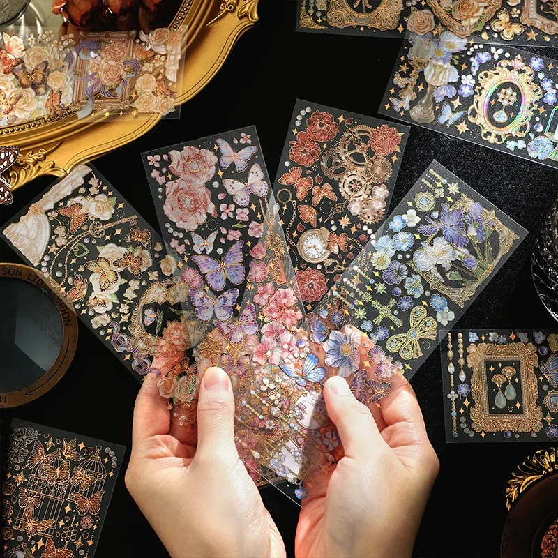 

3 шт., винтажные бронзирующие наклейки-бабочки для домашних животных