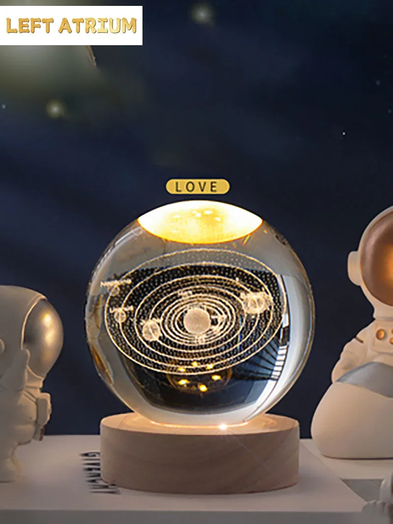 탁상 장 발광 크리스탈 볼, 창의적인 태양계, 유리 장식품
