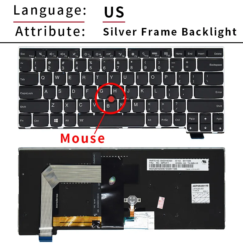 Teclado para Notebook Russo dos Eua para Lenovo Teclado Retroiluminado para Thinkpad 13 T460s T470s T460p T470p T470p s2 2023 Ano 00pa452 00pa482 Novo - Imagem 2