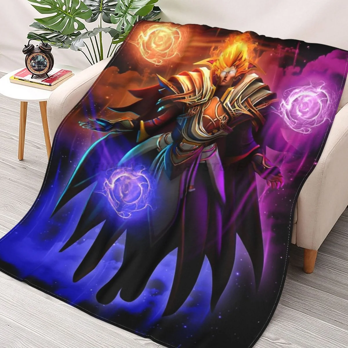 

Invoker Dota 2 Throws Blankets Collage Flannel Ultra-Soft Warm picnic blanket bedspread on the bed