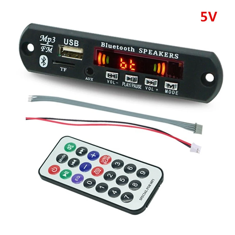핫 무선 블루투스 5.0 5V MP3 보드 차량용 오디오 USB TF FM 라디오 모듈 MP3 플레이어 (리모컨 포함)