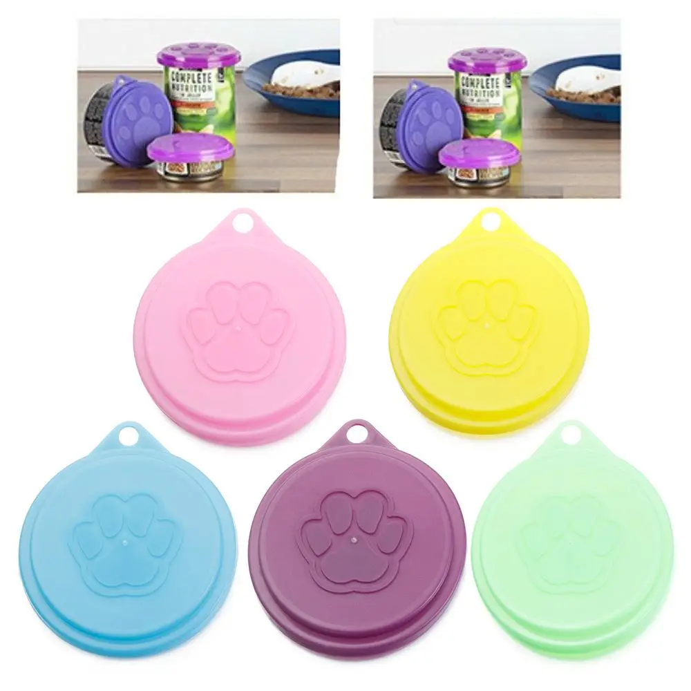 Dog Cat Pet Food Tin Cover Plastic Lids Can Caps Fresh Top Covers Storage