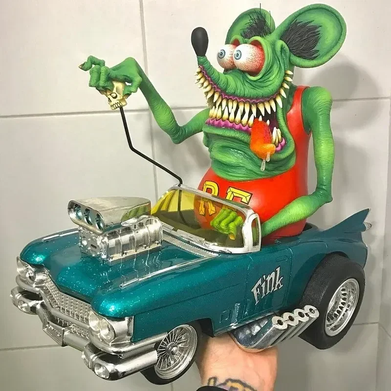 

Rat Fink Anime Figure Resin Cars Ornament Trendy Decoration Cool Monster Statue