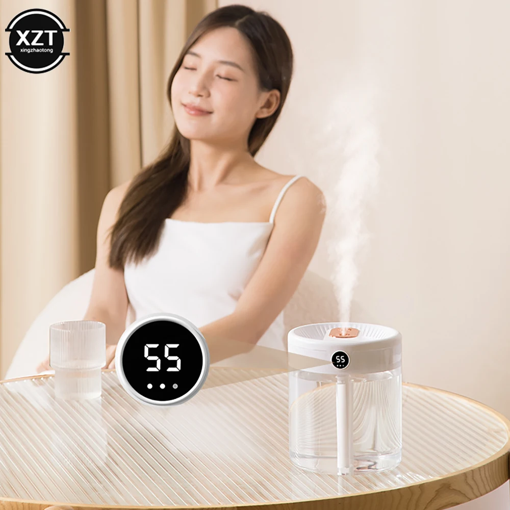 Air Humidifier Aroma Essential Oil Diffuser 2L Double Nozzle LCD Humidity Display For Car Home Bedroom air humidifier air purifier