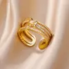 89364-10247a.jpg Bagues ajourées en chaîne pour femmes, couleur or, acier inoxydable, Zircon, croix ouverte, tendance, bijoux esthétiques de mariage, cadeau