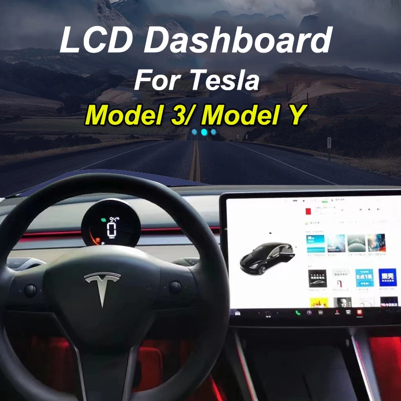 

For Tesla Model 3 Model Y LCD digital Multimedia dashboard panel Head-up display Modification Accessories