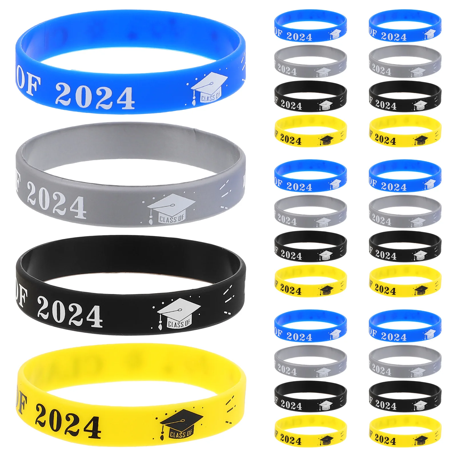 

Class 2024 Wristbands Graduation Silicone Wristbands Class 2024 Celebrating Bracelets