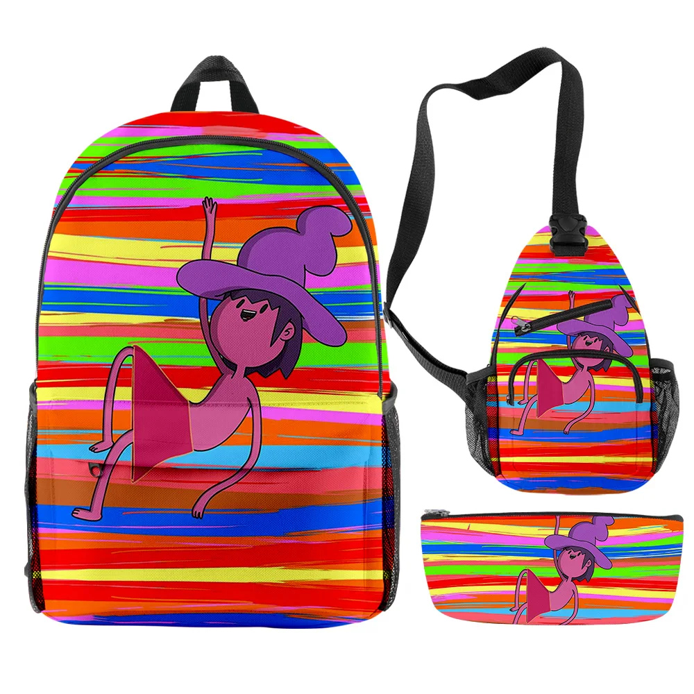 Classic Novelty The Midnight Gospel 3D Print 3pcs/Set pupil School Bags Trendy Travel Laptop Backpack Chest Bag Pencil Case