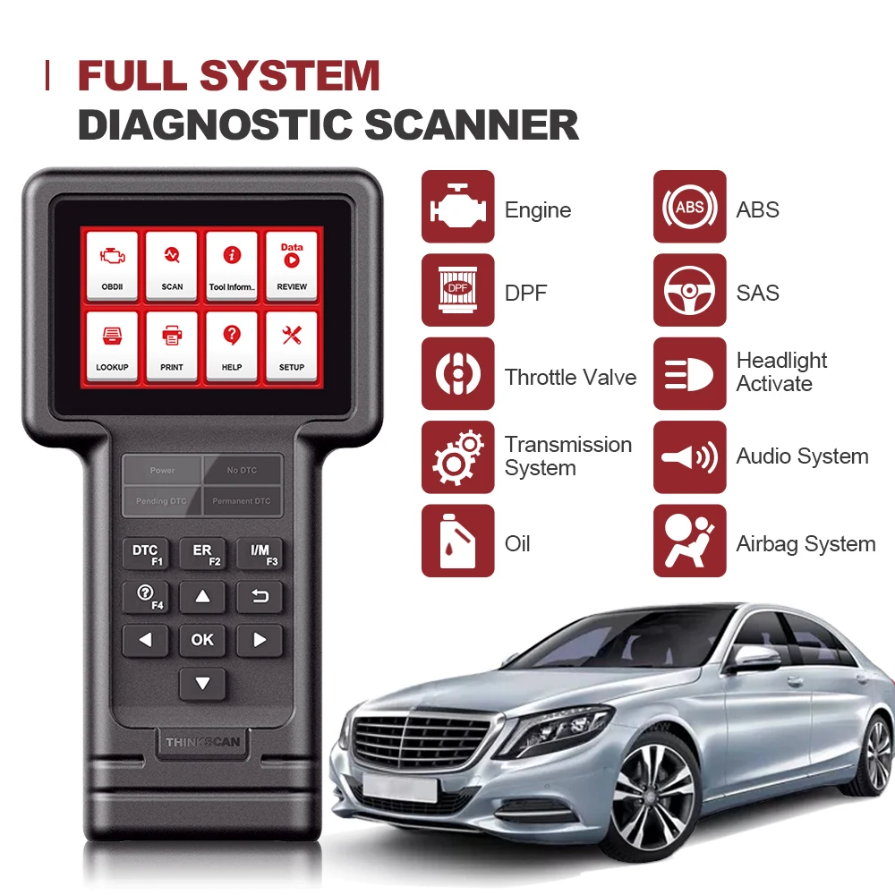 THINKCAR THINKSCAN S05 Automotive OBD2 Scanner Car Diagnostic Tool Code Reader Full System Diagnose Oil Brake SAS ETS DPF Reset |