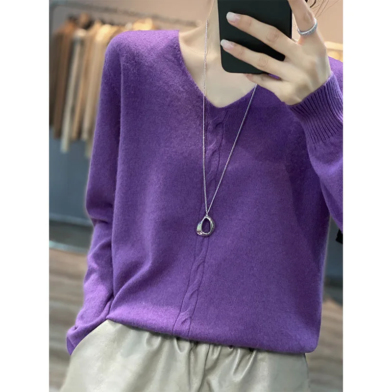 

2022 Autumn Winter Girls Sweaters 100% Australia Wool Women Knitting Jumpers Female Pullovers Fashion Soft Casual Style Clothes