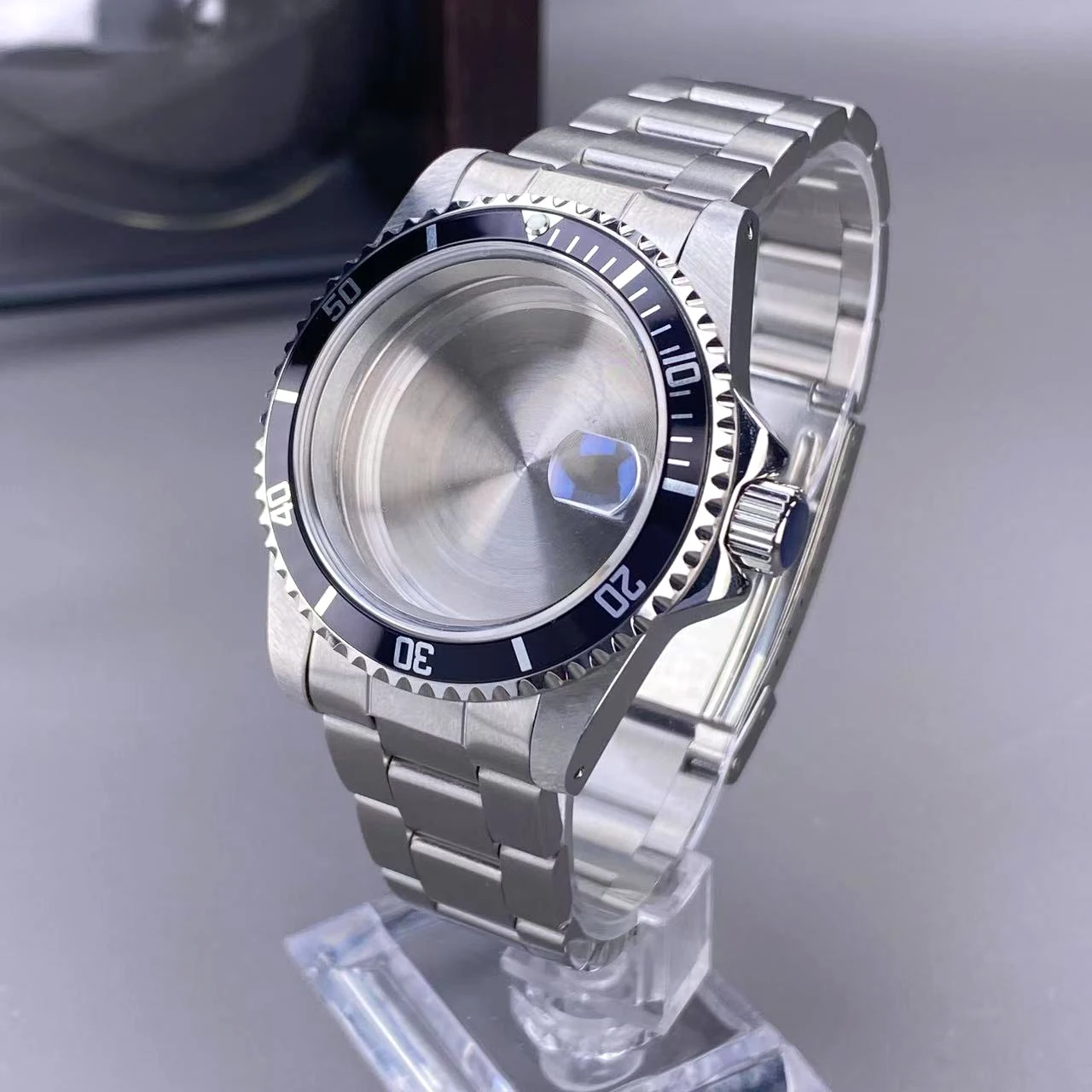 39,5 mm NH35 Vintage-Gehäuse GMT/SUB 120-Klick-Lünette Edelstahl Saphirglas für NH35 NH36 Uhrwerk 28,5 mm Zifferblatt Uhrengehäuse
