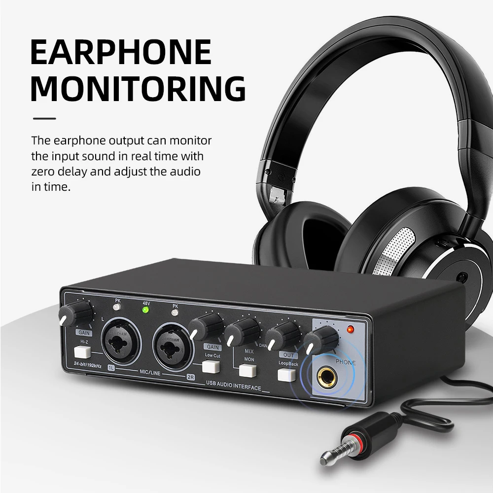 MD22 Professional Audio Sound Card Monitor, 24-bit/192KHz AD