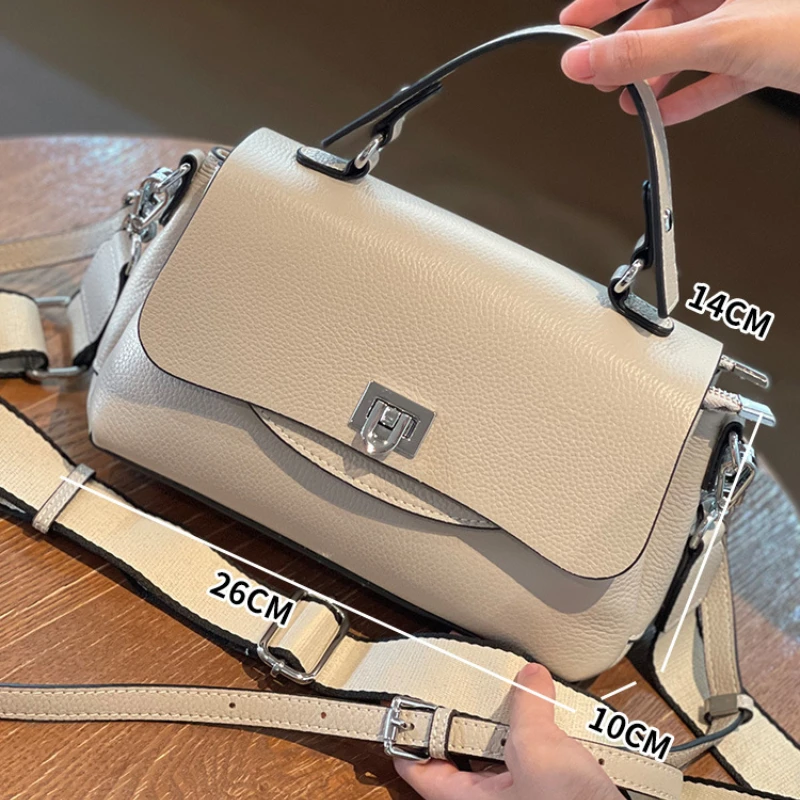 100% echtes Leder Frauen Taschen Dame Neue Satchel Platz Schulter Tasche Solide Hohe Qaulity Handtasche Mädchen Mode Lässig_voghion.com