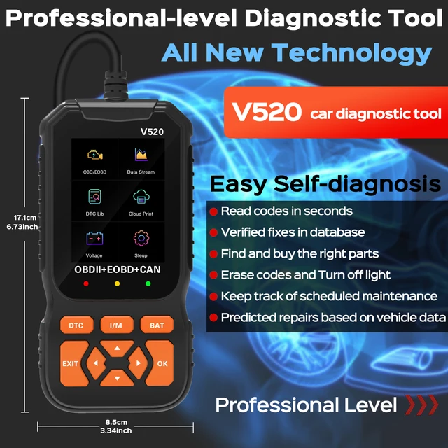 OBD2 Scanner Professional Auto Engine System Lifetime Free Automotive DTC Lookup Code Reader Car Diagnostic Tool 2