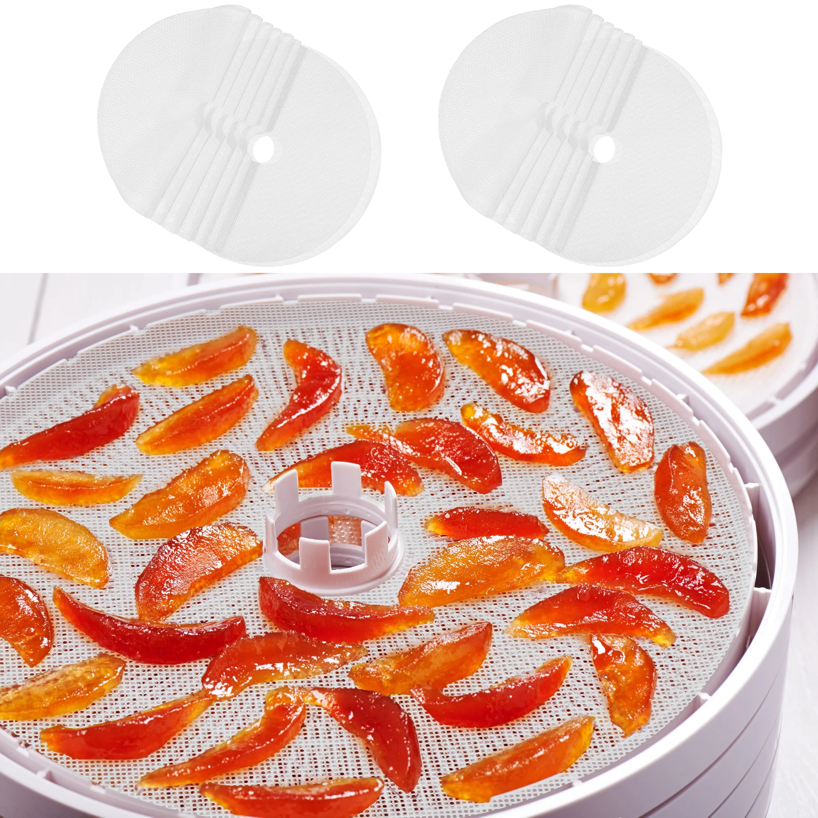 16Pcs Silicone Dehydrator Sheets Non Stick Food Fruit Dehydrator Mats Reusable Steamer Mesh Mat for Fruit Dryer Tray Liner