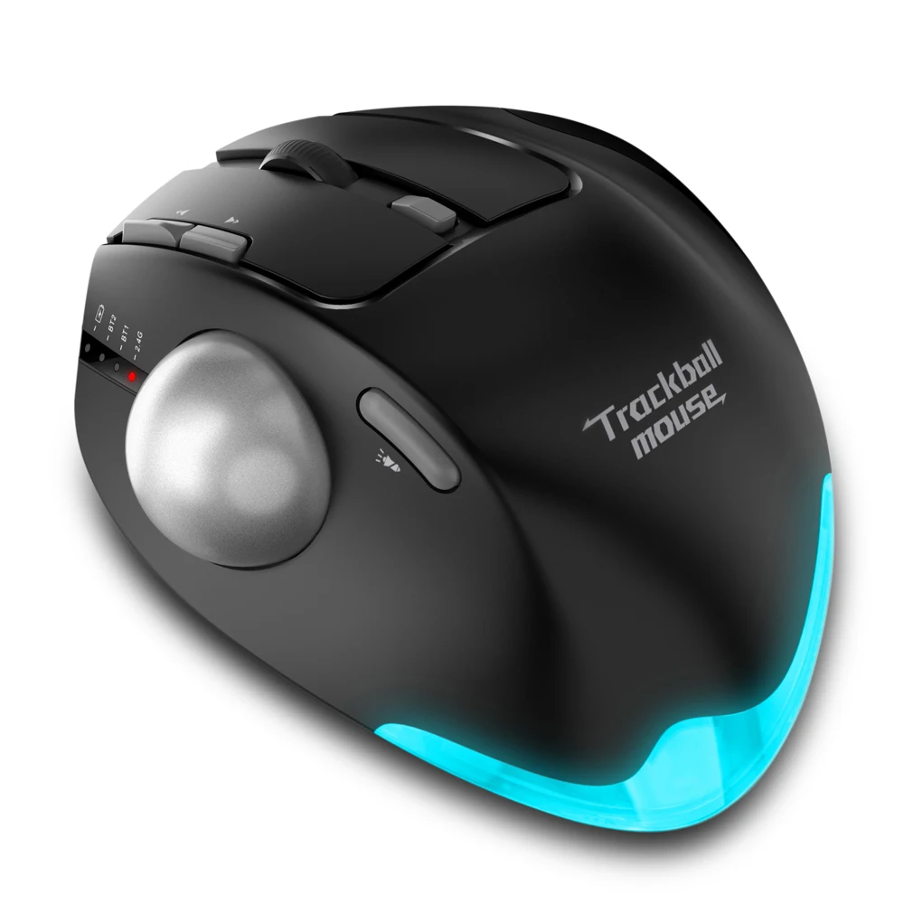 ZELOTES F-33 Trackball Mouse Wireless Triple Mode BT Mouse for 2D 
