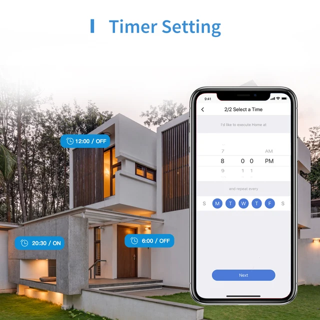 HomeKit-enchufe inteligente de atenuación para exteriores, enchufe con  WiFi, 2 enchufes con conexión a tierra, función de temporizador, compatible  con Alexa, Google Home, SmartThings - AliExpress