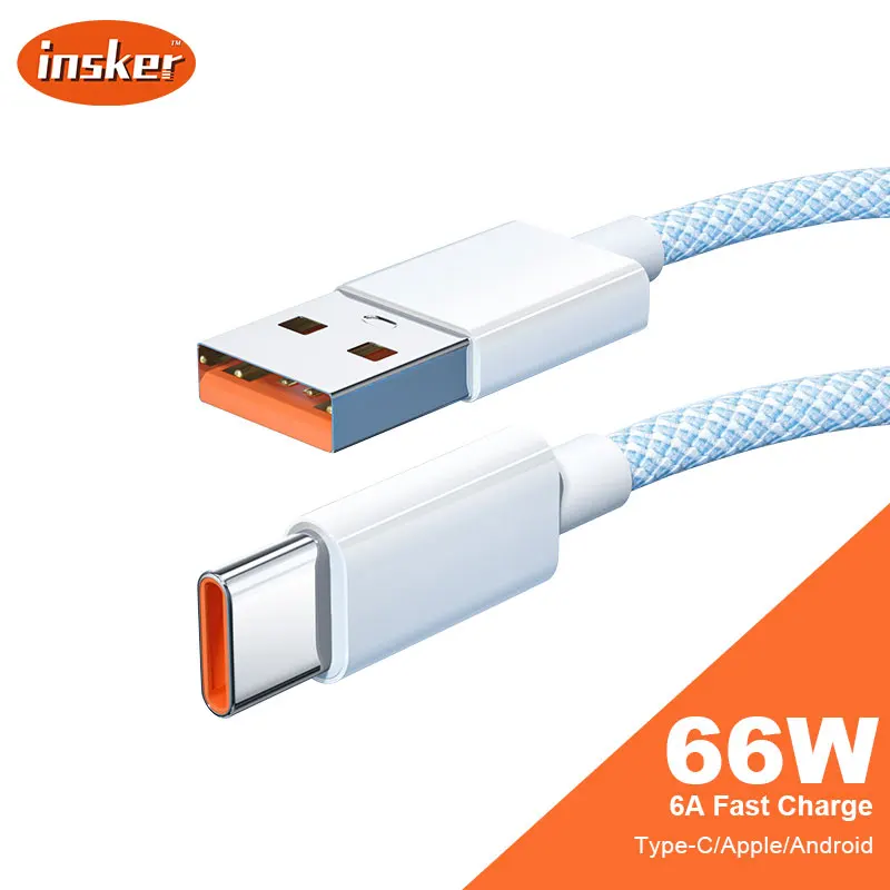 6A USB Charger Cable for Type C/Lightning/Micro Single Head 1m/1.5m/2m Wire  Charging for Iphone Xiaomi Huawei Data Cord