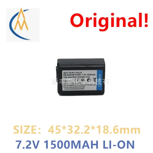 Applicabile Alla Batteria Di Sony A6400 A6300 A6000 A5100 A5100 A5000 A7S2 A7 Np-Fw50 Con Il Piatto Protettivo Per La Carica Ripetuta Per 1