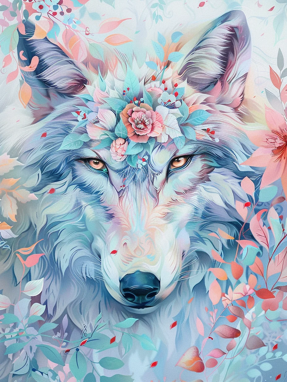 Malerei Nach Zahlen „Grauer Wolf“ – 40x50 Cm Leinwand, Inkl. Farben & Pinsel, DIY-Gemälde Für Erwachsene & Kinder