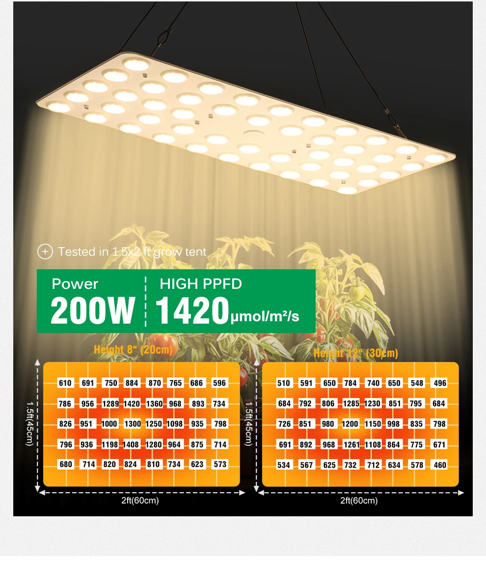 LED-Wachstumslampe Vollspektrum 100-277V 100W 200W Dimmbar SMD281b Phytolampe für Hydrokultur-Pflanzen Zelt Gewächshaus Gemüse Blumen – Detail 4