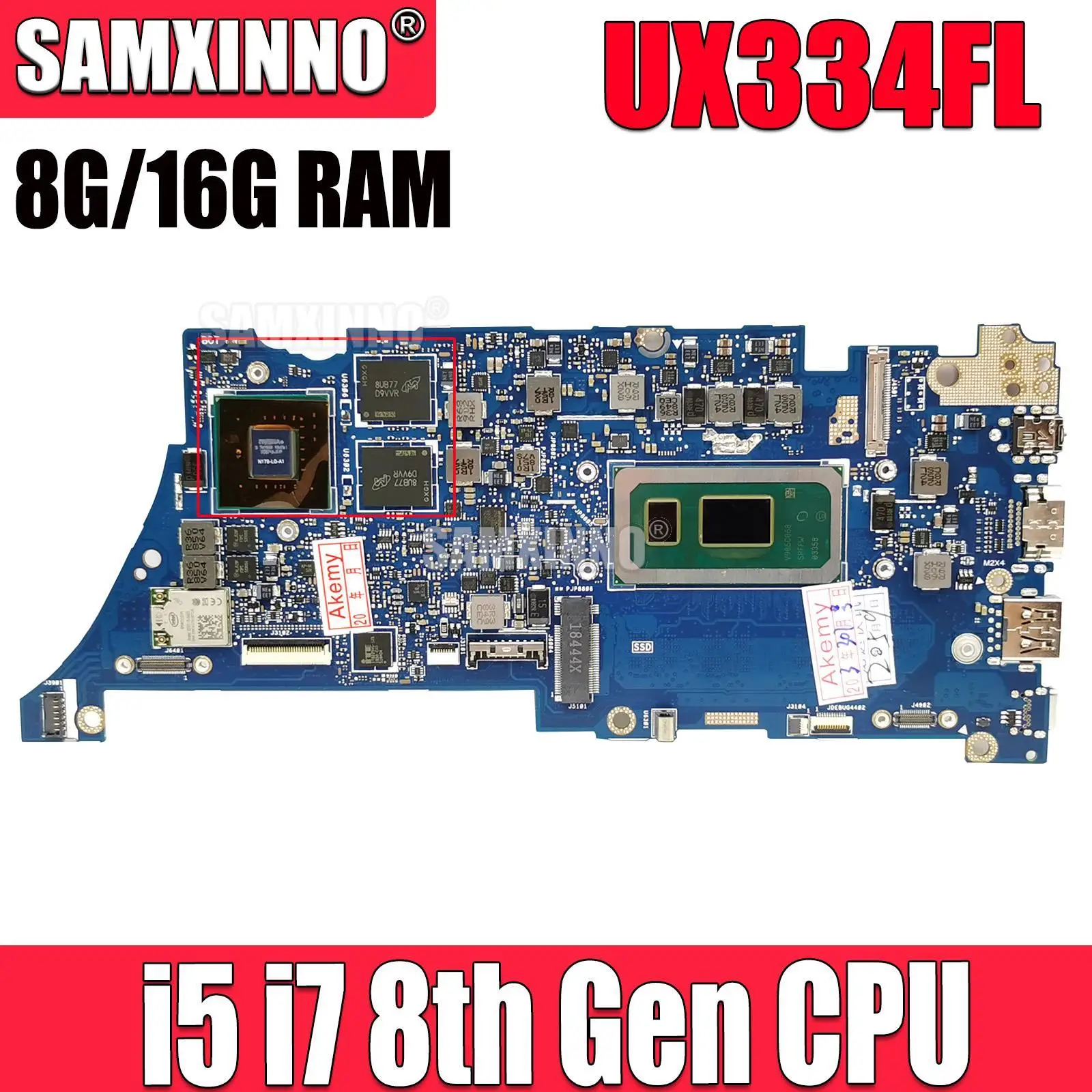 

Mainboard UX334FL UX334FLC UX434FLC UX334FA UX434FA UX434FL BX334F RX334F U3600F UX463F Laptop Motherboard i5 i7 8th Gen CPU