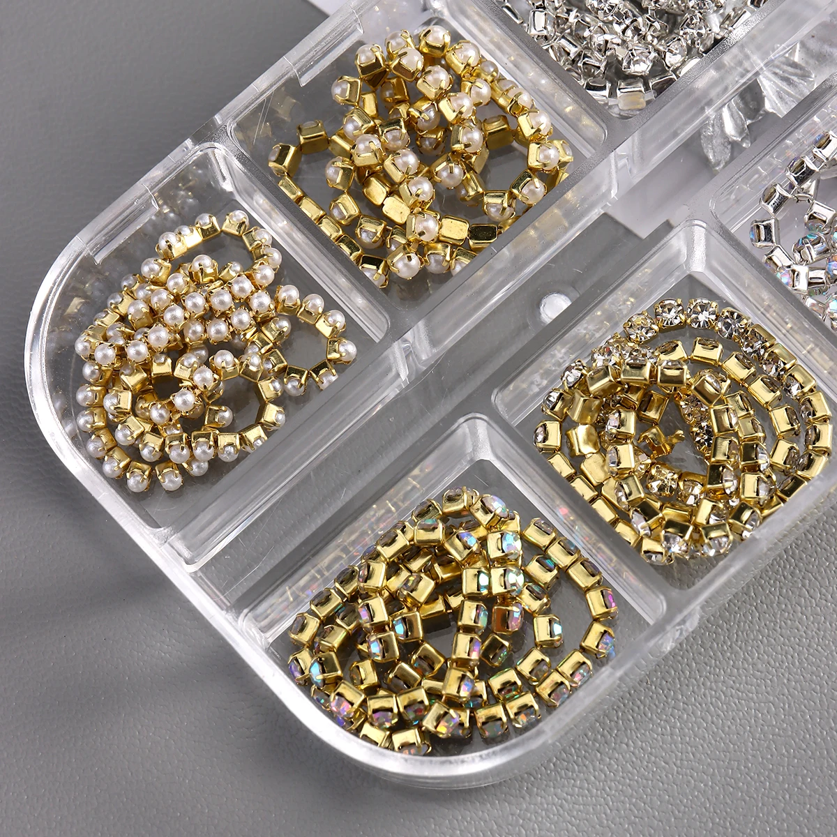 Metall-Nagelkunstketten, Gold-Silber Nagelketten, 3D Nageldekoration, Charmanter Nagelschmuck, Persönlicher Nageldesign-Ornament für Maniküre – Detail 11